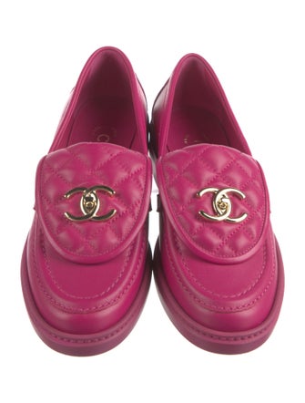 Chanel Interlocking CC Logo Leather Loafers
