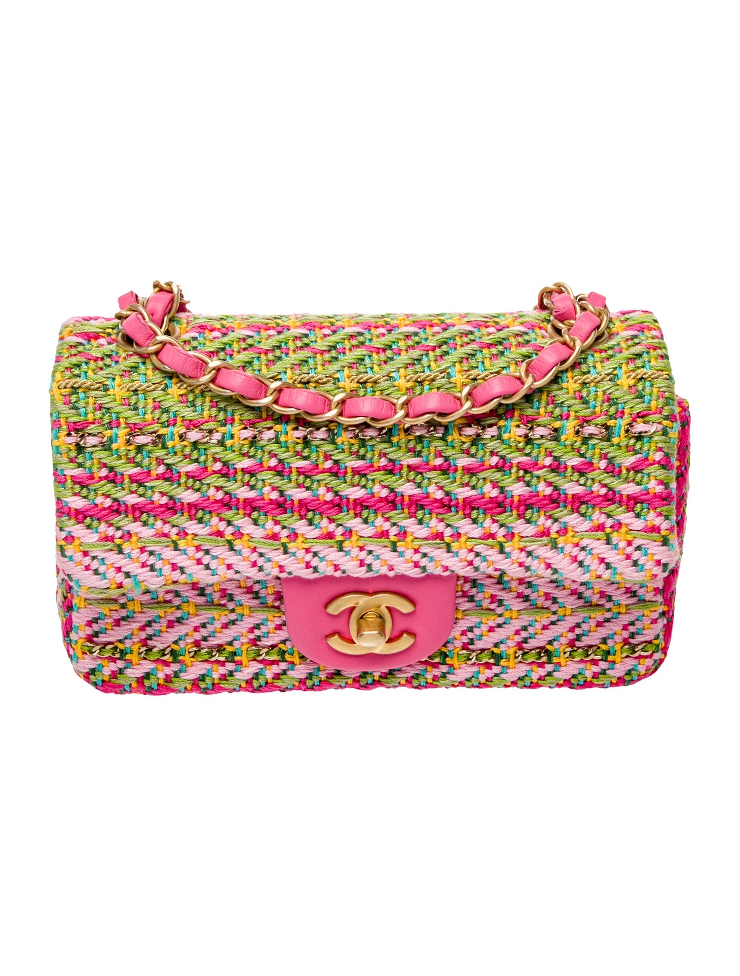 Chanel Classic Woven Rectangular Mini Flap Bag