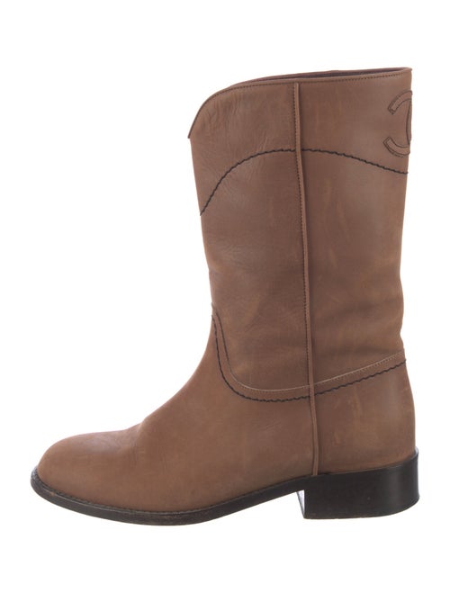 Chanel Interlocking CC Logo Suede Western Boots