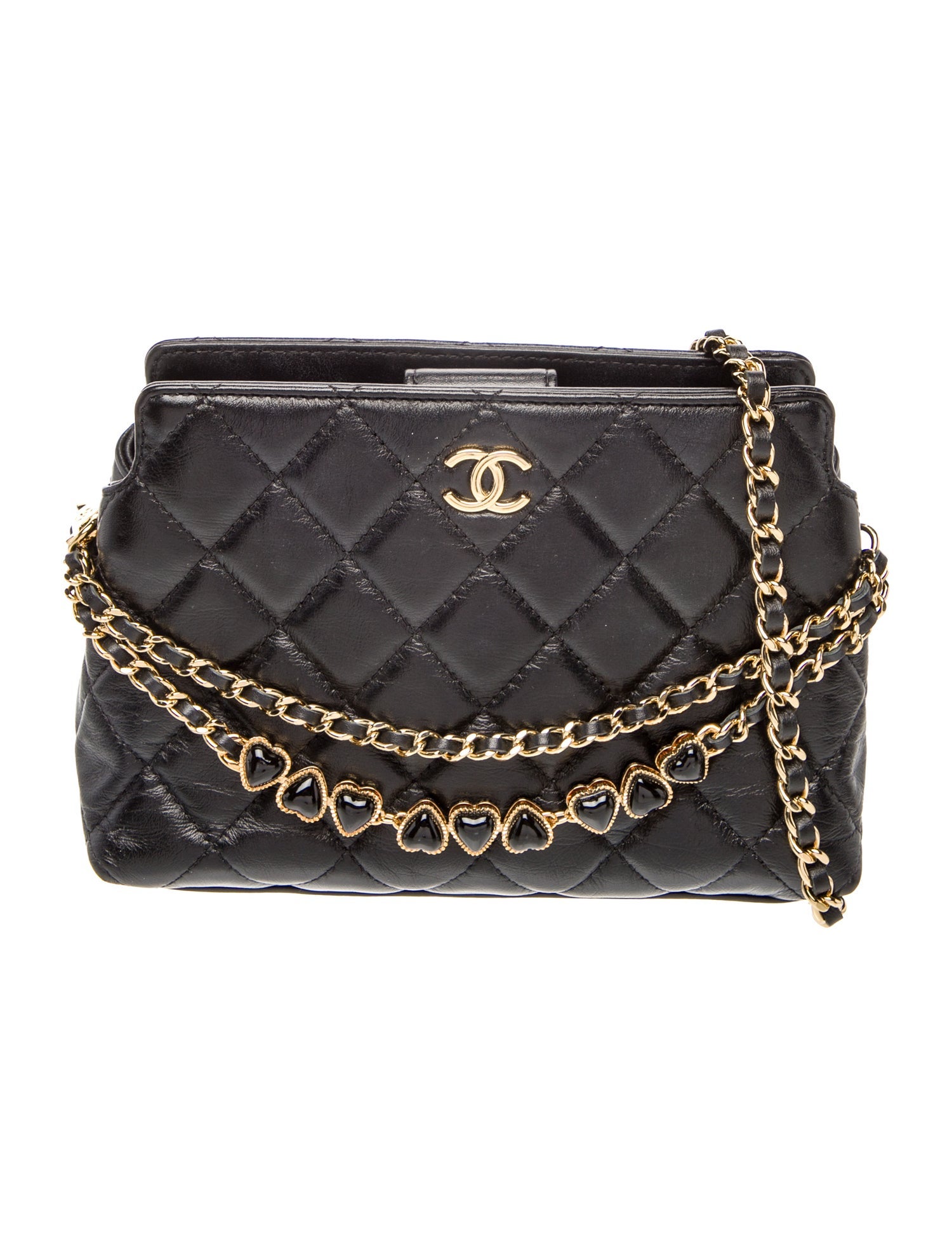 Chanel Heart Hobo Clutch w/ Chain
