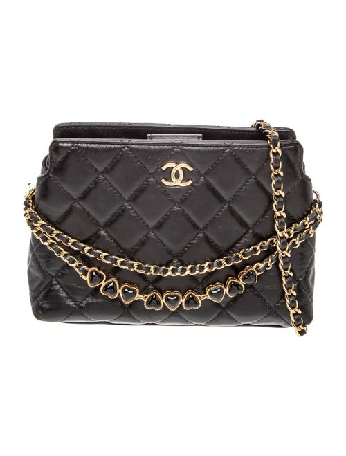 Chanel Heart Hobo Clutch w/ Chain