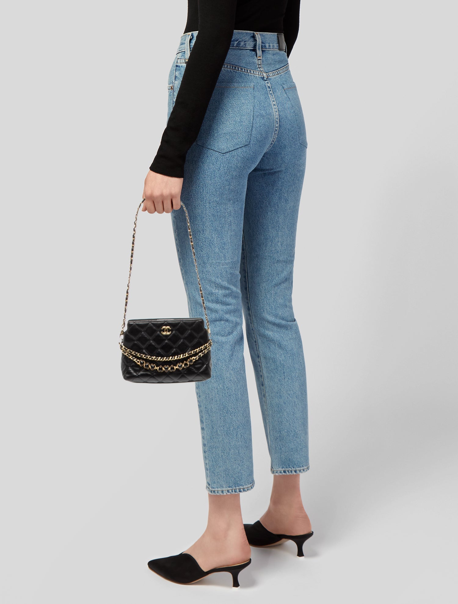 Chanel Heart Hobo Clutch w/ Chain