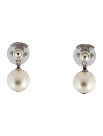 Chanel 2023 Faux Pearl & Strass CC Drop Earrings