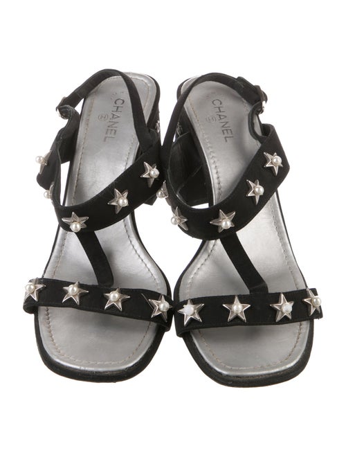 Chanel 2017 Interlocking CC Logo T-Strap Sandals