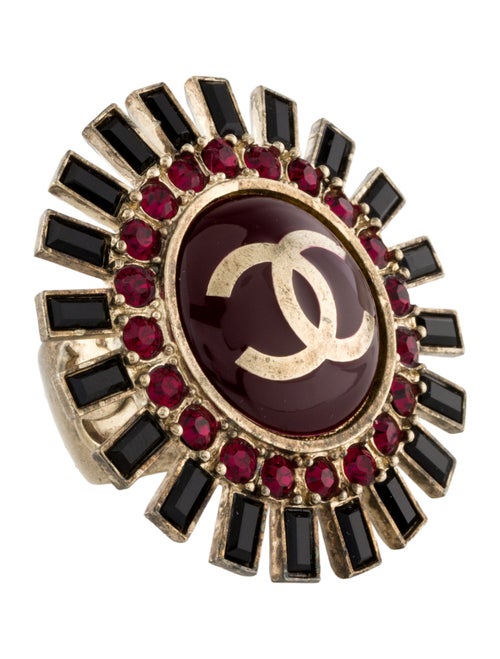 Chanel Resin & Strass CC Cocktail Ring