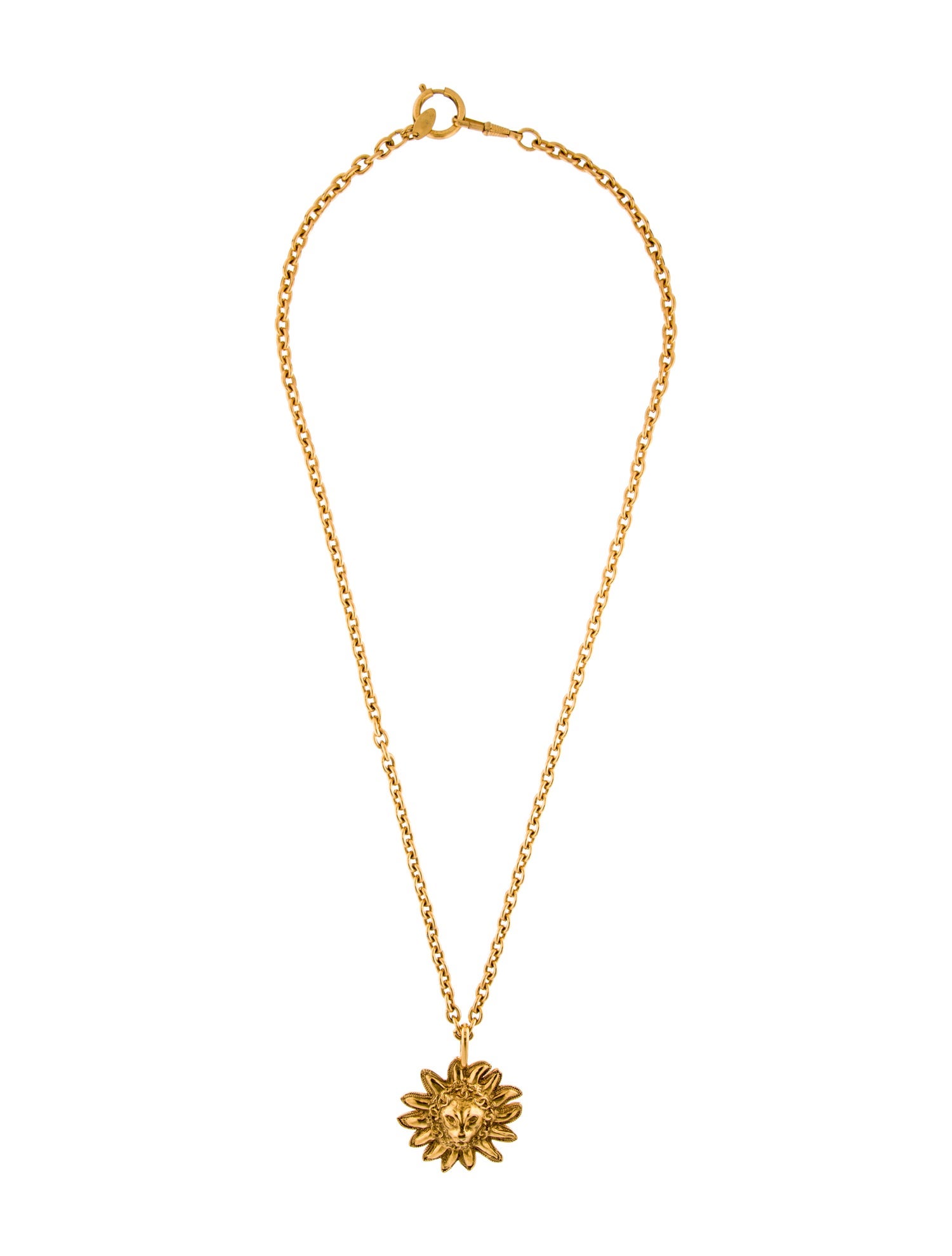 Chanel Vintage Lion Pendant Necklace