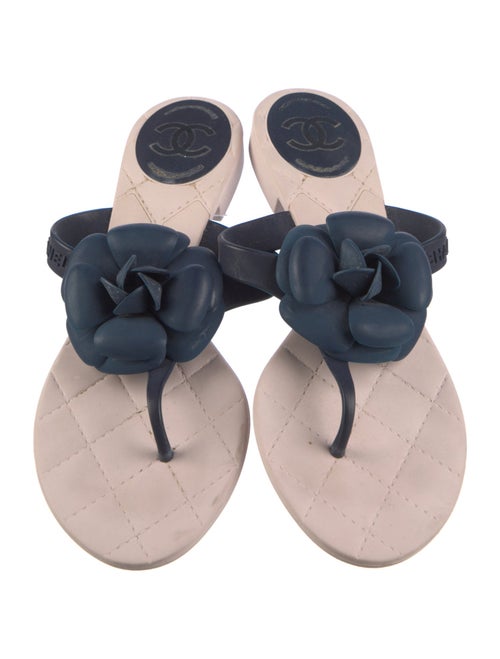 Chanel Interlocking CC Logo Rubber Slides