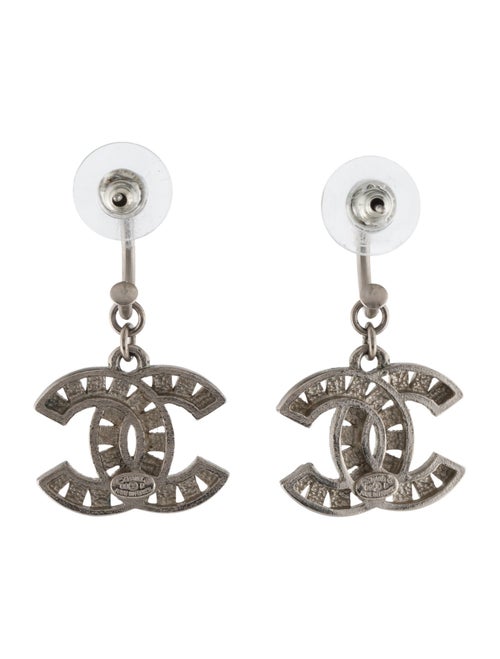 Chanel Strass CC Drop Earrings