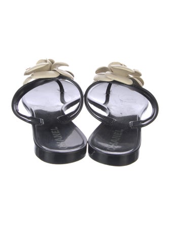 Chanel Interlocking CC Logo Rubber Slides