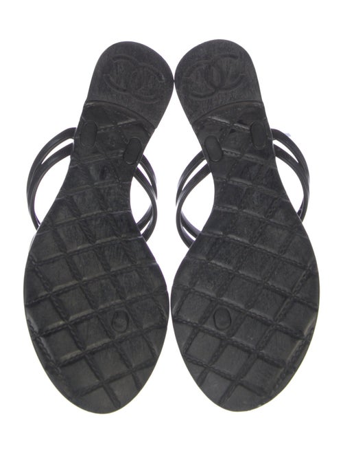 Chanel Interlocking CC Logo Rubber Slides