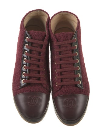 Chanel Interlocking CC Logo Tweed Sneakers