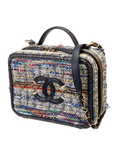 Chanel 2018 Python-Trimmed Filigree Medium Vanity Case