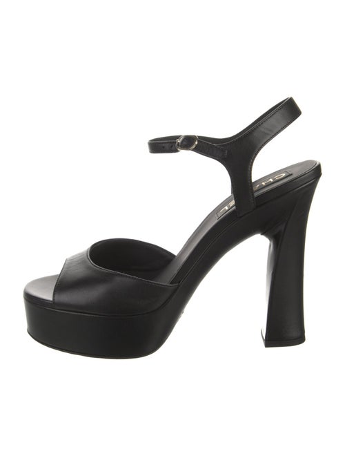 Chanel Interlocking CC Logo Leather Sandals