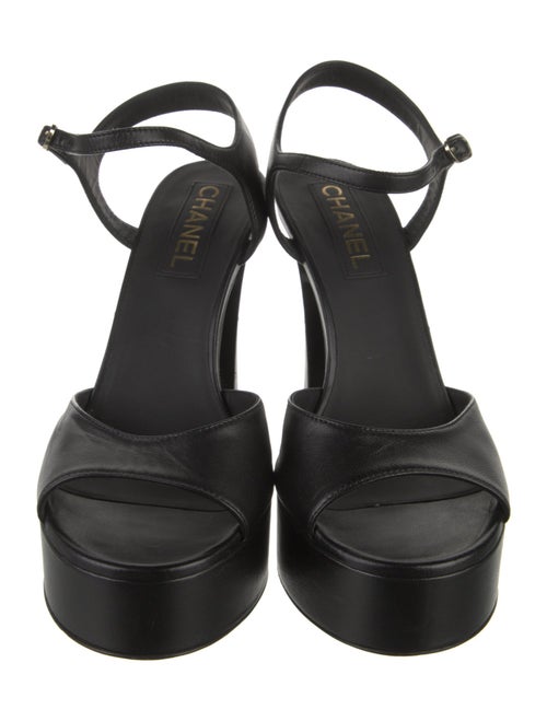 Chanel Interlocking CC Logo Leather Sandals