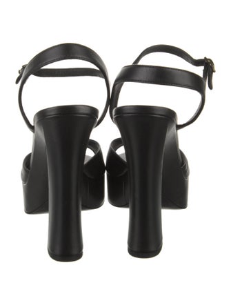 Chanel Interlocking CC Logo Leather Sandals