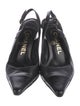 Chanel Interlocking CC Logo Leather Slingback Pumps