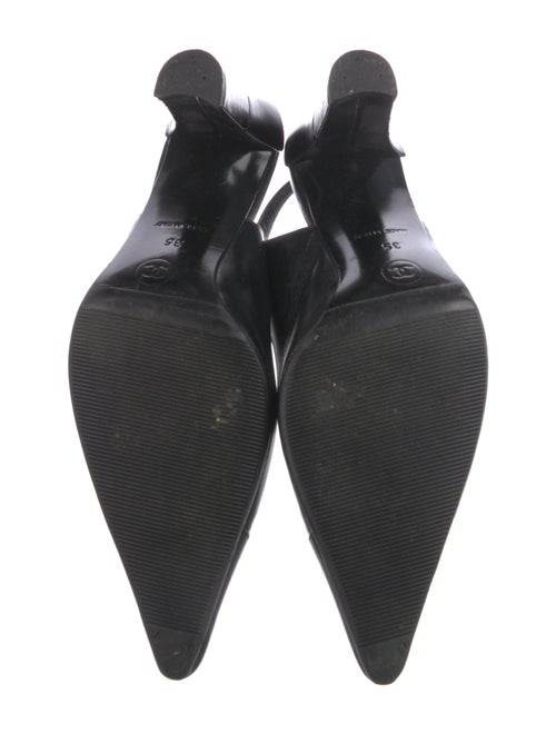 Chanel Interlocking CC Logo Leather Slingback Pumps