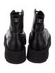 Chanel Interlocking CC Logo Leather Combat Boots