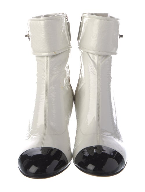 Chanel Interlocking CC Logo Patent Leather Boots