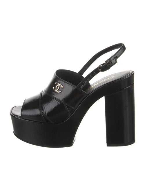 Chanel 2023 Interlocking CC Logo Slingback Sandals