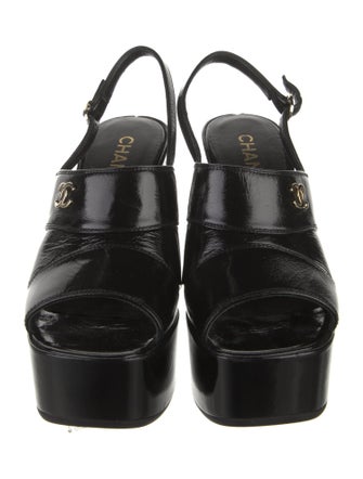 Chanel 2023 Interlocking CC Logo Slingback Sandals