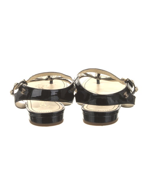 Chanel Interlocking CC Logo Patent Leather Sandals