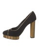 Chanel Interlocking CC Logo Suede Pumps
