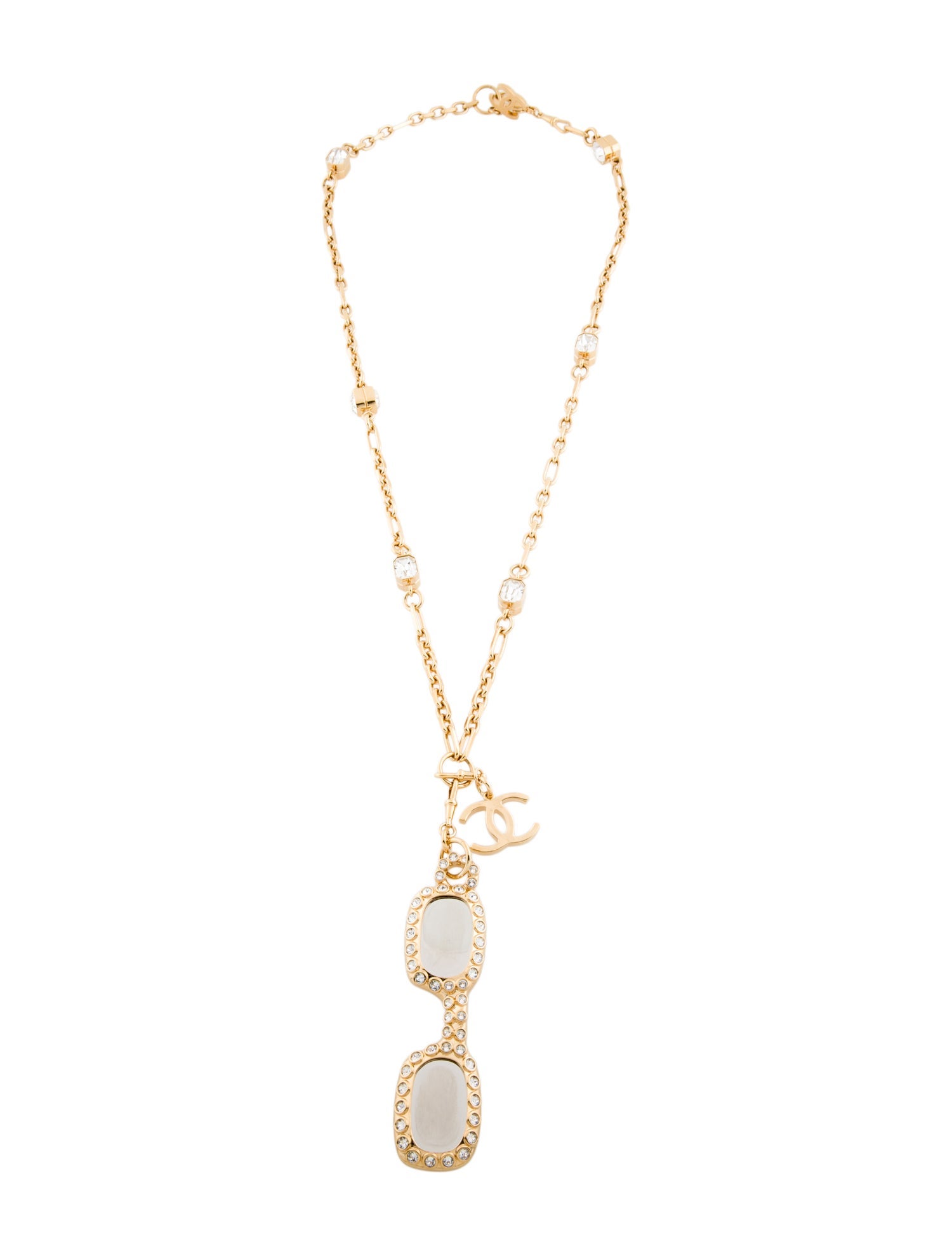 Chanel 2024 Strass & Mirror Pendant Necklace