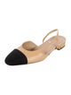Chanel Interlocking CC Logo Leather Slingback Flats