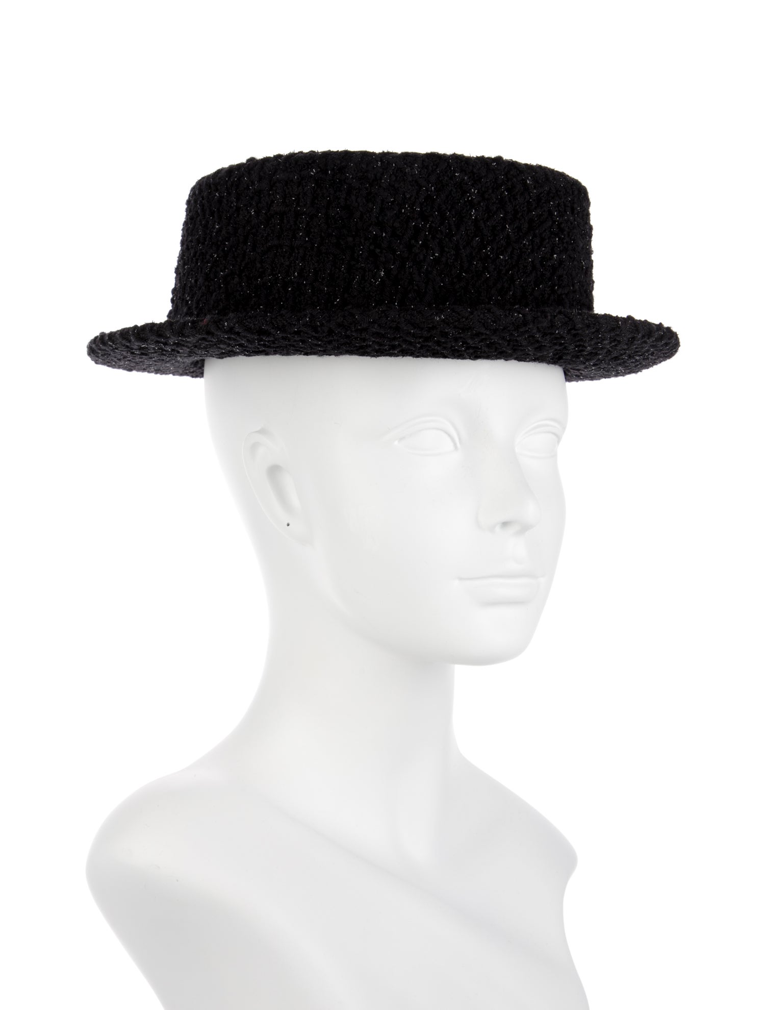 Chanel CC Tweed Boater Hat w/ Tags