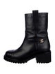 Chanel Interlocking CC Logo Leather Moto Boots
