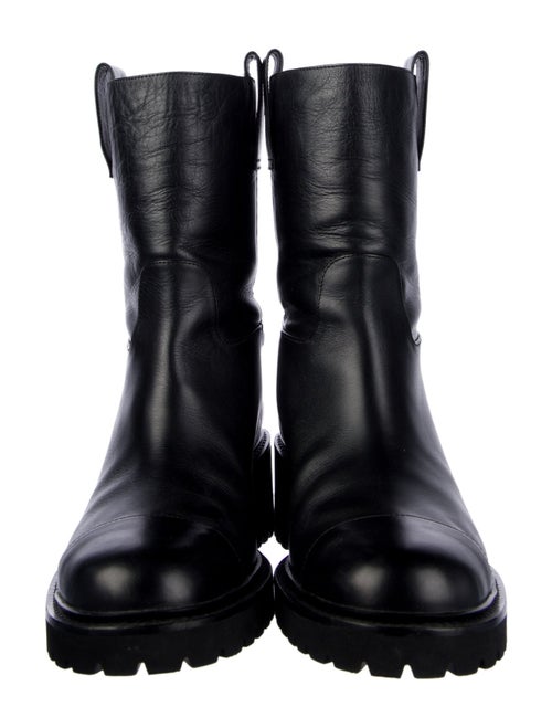 Chanel Interlocking CC Logo Leather Moto Boots