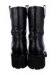 Chanel Interlocking CC Logo Leather Moto Boots