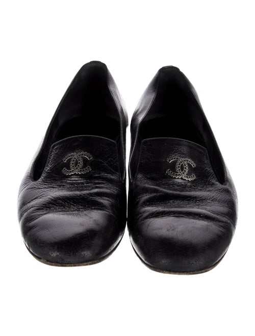 Chanel Interlocking CC Logo Leather Loafers