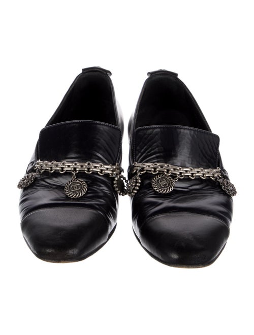 Chanel Interlocking CC Logo Leather Loafers