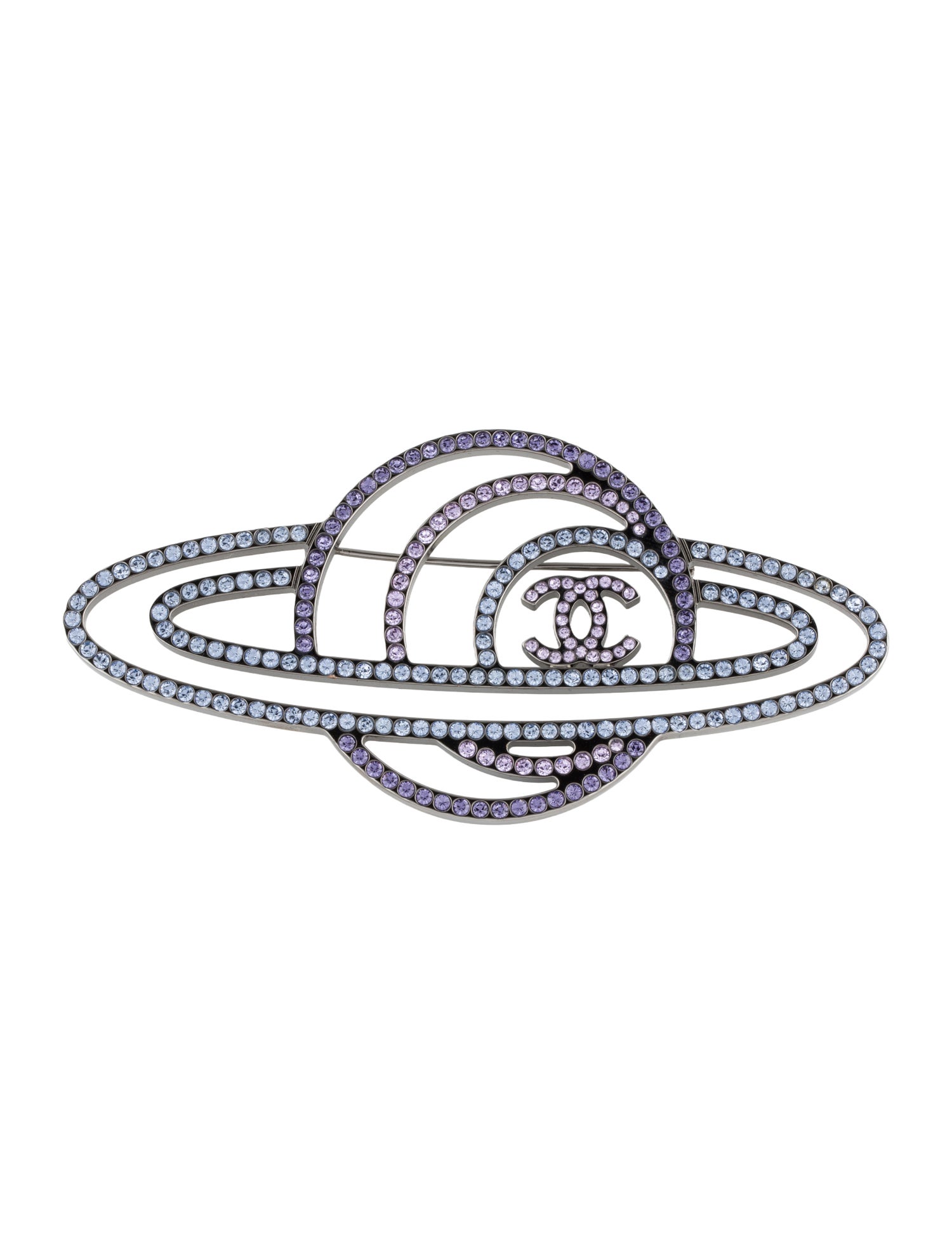 Chanel Strass CC Saturn Brooch