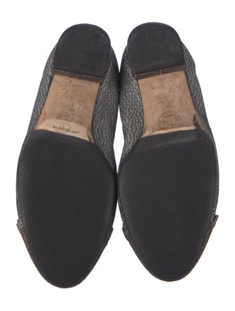 Chanel Interlocking CC Logo Leather Ballet Flats