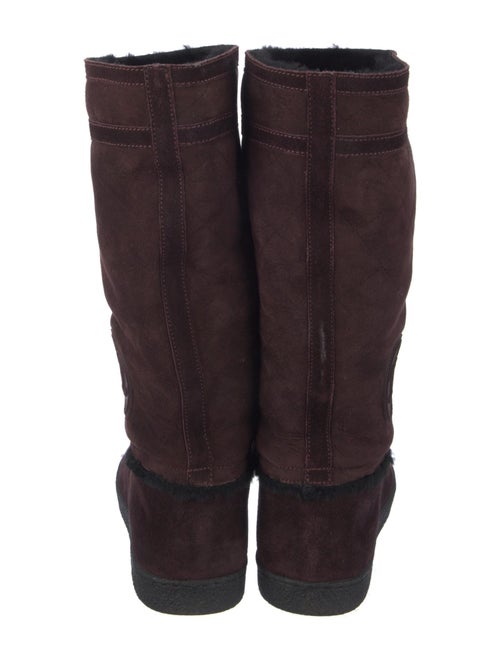 Chanel Interlocking CC Logo Suede Boots