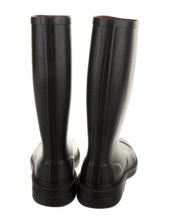 Chanel Interlocking CC Logo Rubber Rain Boots
