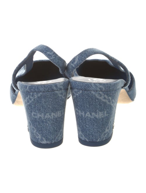 Chanel Denim Printed Slingback Pumps