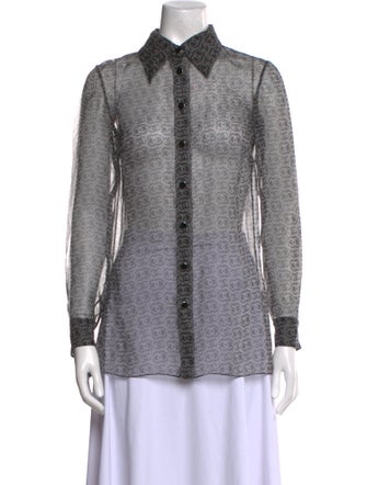 Chanel 2023 Silk Button-Up Top