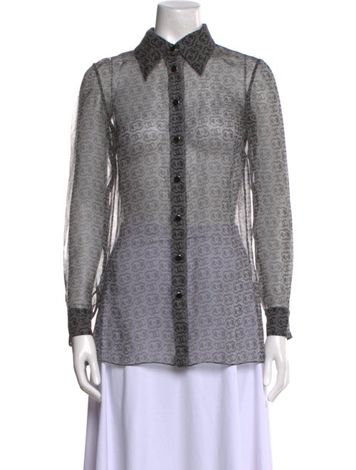 Chanel 2023 Silk Button-Up Top