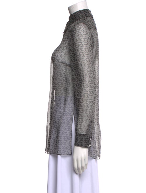 Chanel 2023 Silk Button-Up Top