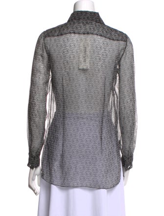 Chanel 2023 Silk Button-Up Top
