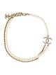 Chanel Faux Pearl & Strass CC Double Strand Necklace