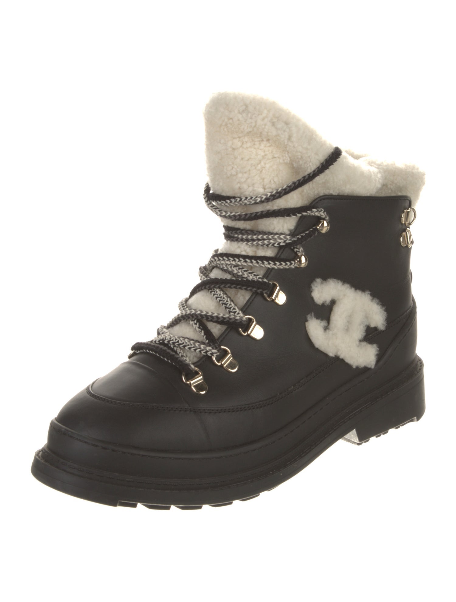 Chanel 2019 Interlocking CC Logo Combat Boots