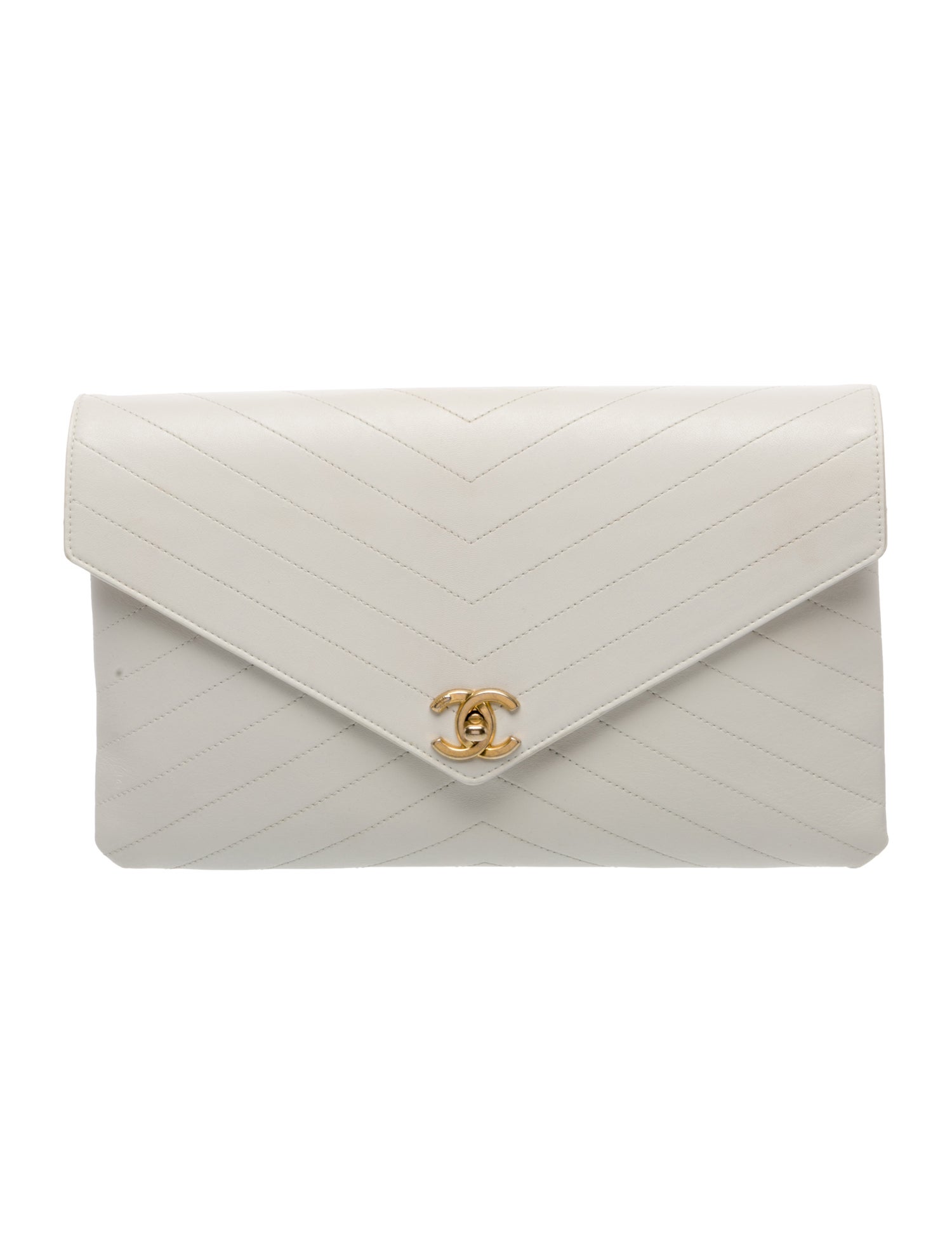 Chanel Chevron CC Envelope Clutch