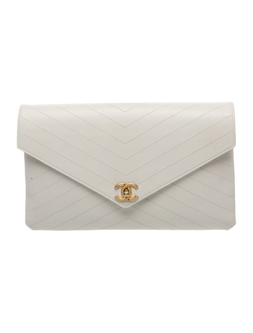 Chanel Chevron CC Envelope Clutch