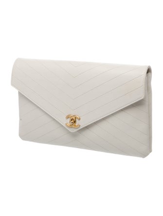 Chanel Chevron CC Envelope Clutch