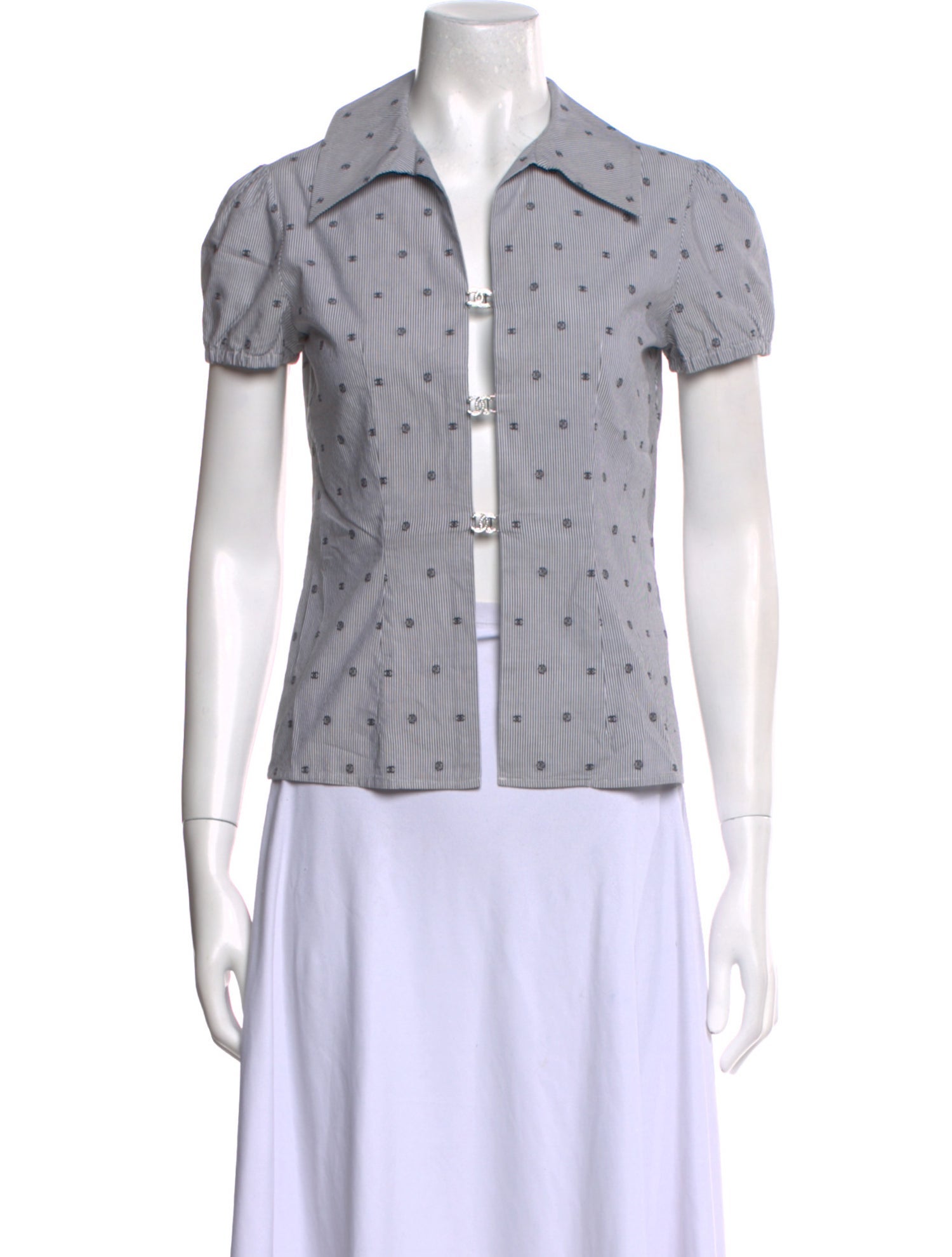 Chanel 2024 Printed Button-Up Top